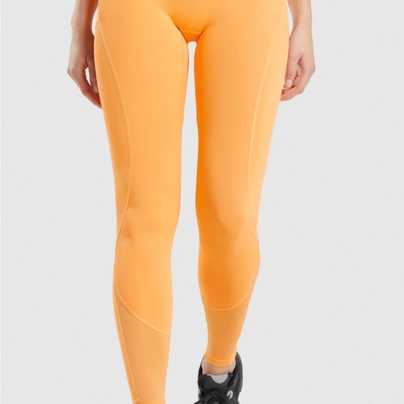 Gymshark Pulse Mesh Leggings Apricot Orange Women's S Activewear Workout - Picture 1 of 7